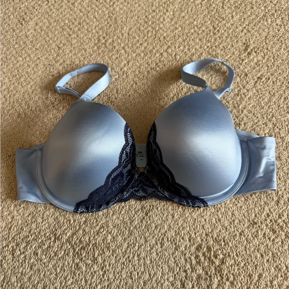 Soma Light Blue Bra with Navy Lace